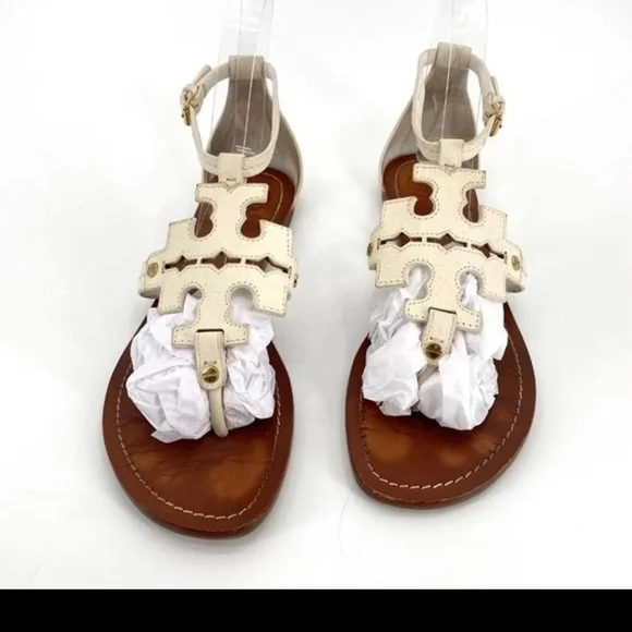 Tory Burch Cream and Tan Sandals - Picture 5 of 6